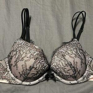Pink and black lace Victoria’s Secret bra